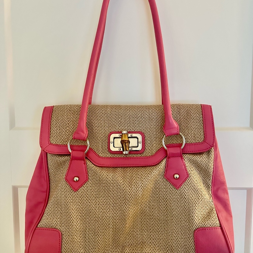 Apt. 9 Pink and Tan Shoulder Bag